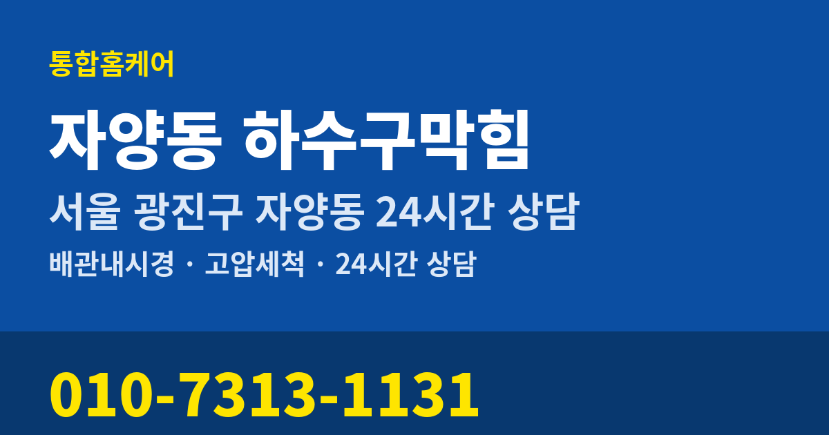 자양동 하수구막힘 통합홈케어 010-7313-1131
