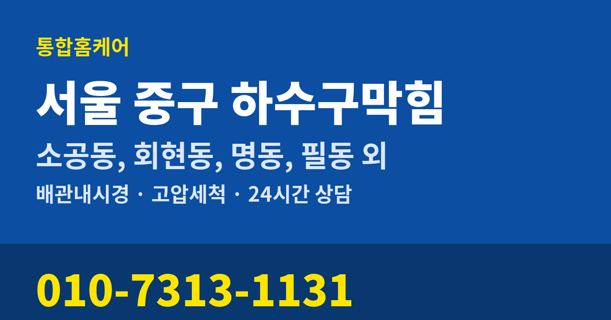 서울 중구 하수구막힘 통합홈케어 010-7313-1131