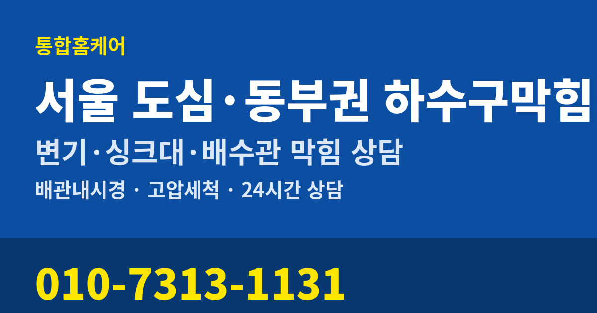 서울 도심·동부권 하수구막힘 통합홈케어 010-7313-1131
