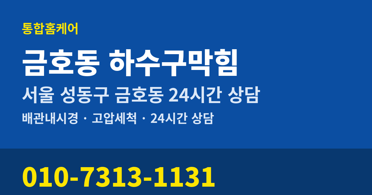 금호동 하수구막힘 통합홈케어 010-7313-1131