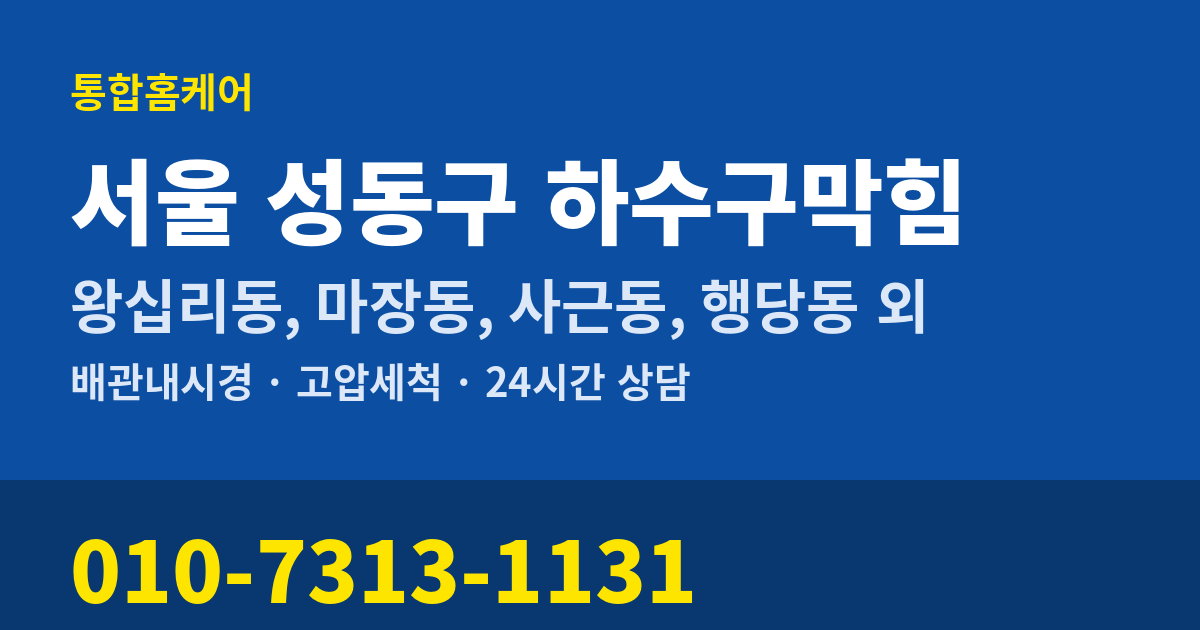 서울 성동구 하수구막힘 통합홈케어 010-7313-1131