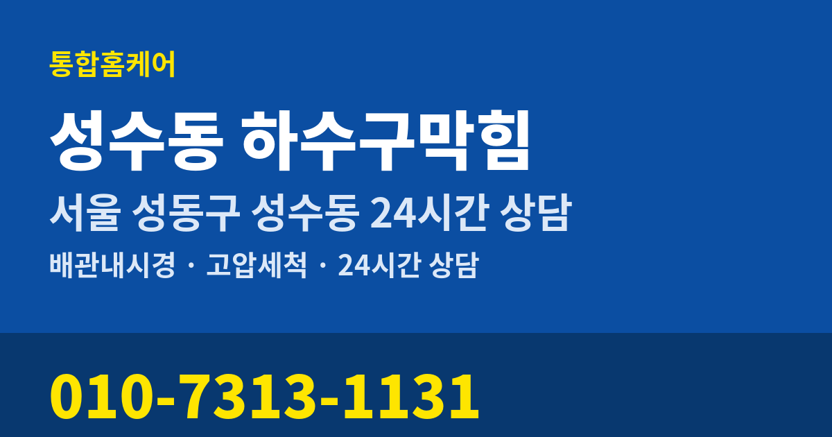 성수동 하수구막힘 통합홈케어 010-7313-1131